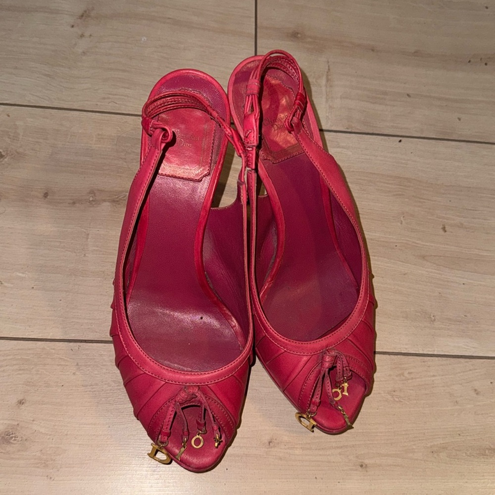 Vintage Dior Tassel Heel in the color fuchsia